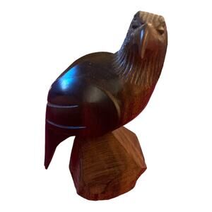 Ironwood Hand Carved  Vintage Eagle Approx 4.5" tall x 2.5" w‎